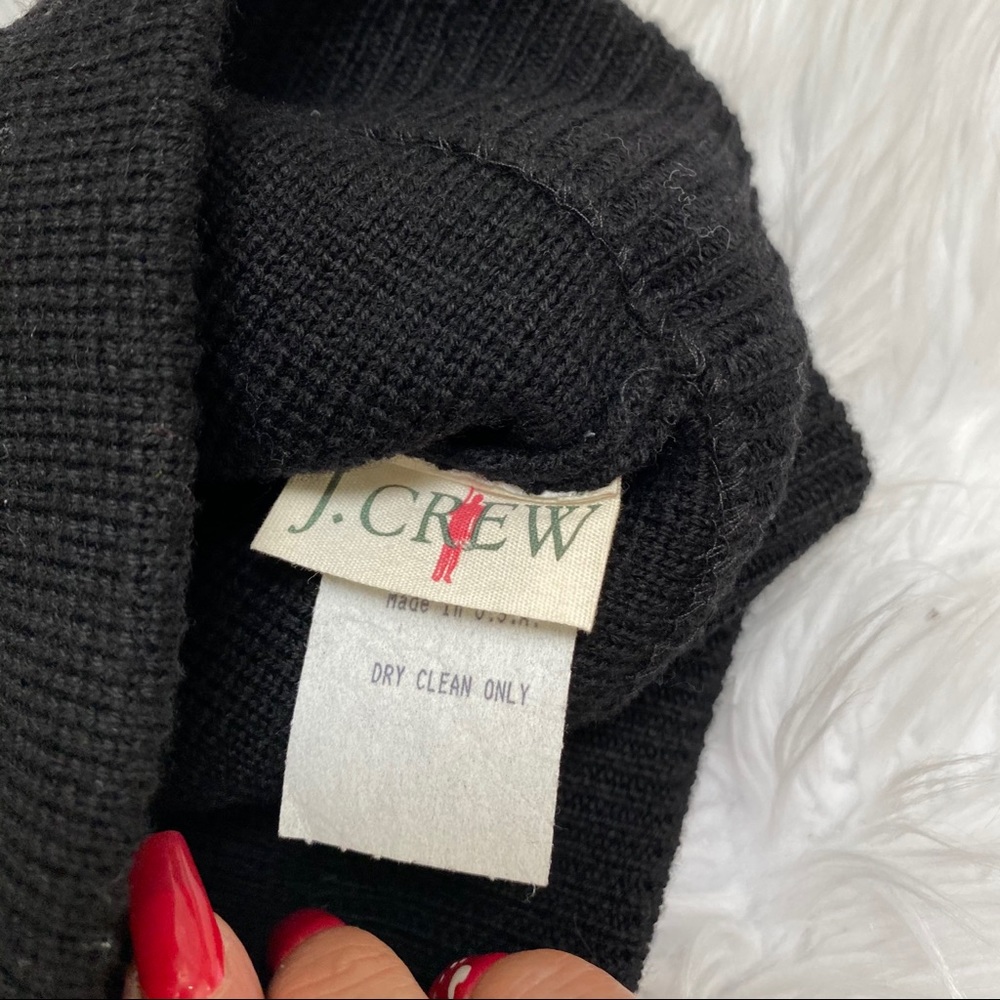 J. Crew black 100% merino wool beanie hat - Picture 4 of 4